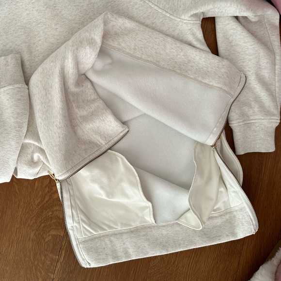 Athleta Cozy Karma Side Zip Plush Funnel Mock Neck Turtleneck Ribbed Sweatshirt - Picture 6 of 12